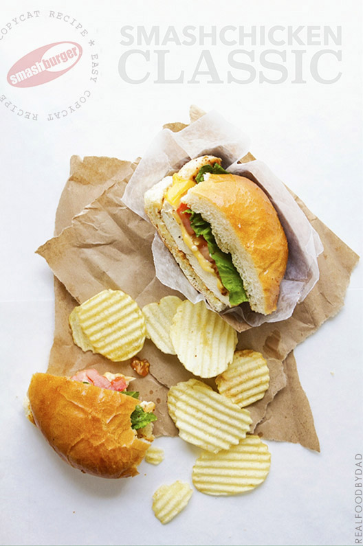 SmashChicken Classic Sandwich via Real Food by Dad