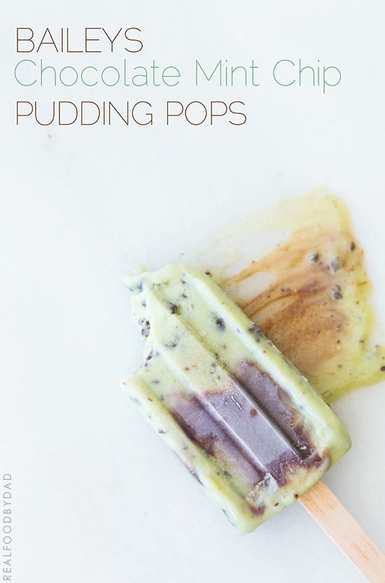 Baileys Chocolate Mint Chip Pudding Pops from Real Food by Dad