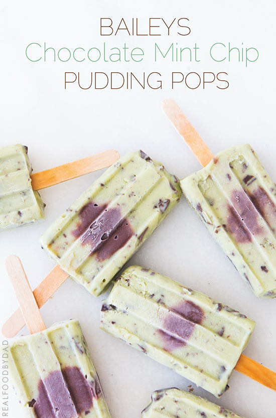 Baileys Chocolate Mint Chip Pudding Pops with Real Food by Dad