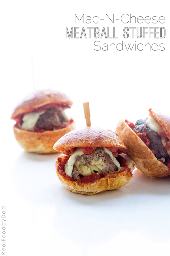 Mac-n-Cheese Stuffed Meatball Sandwiches by Real Food by Dad