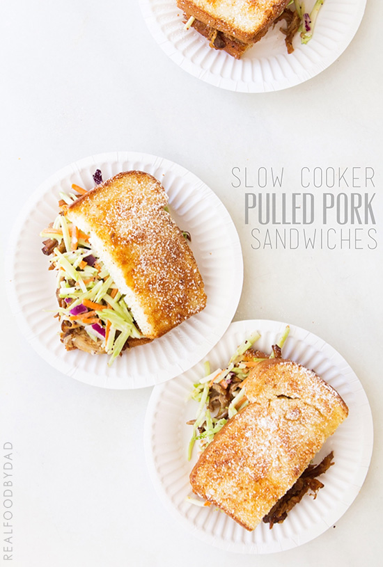 Slow Cooker Pulled Pork Sandwich via Real Food by Dad