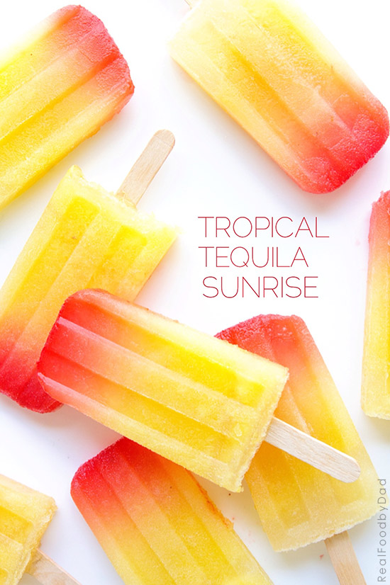 Tropical Tequila Sunrise Popsicles from Real Food by Dad