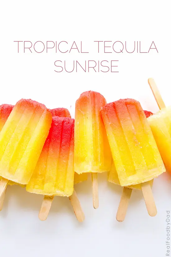 Tropical Tequila Sunrise Popsicle