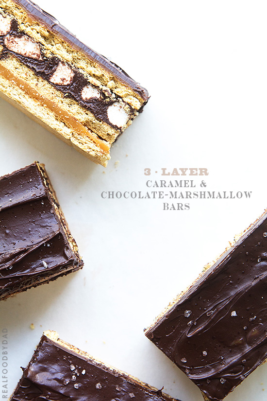 3-Layer Caramel and Chocolate-Marshamllow Bars by Real Food by Dad