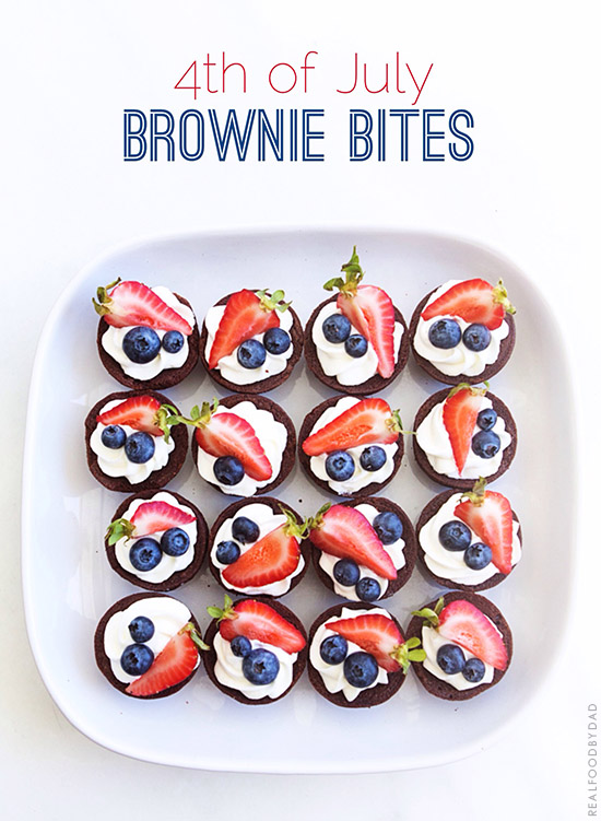 4th of July Brownie Bites via Real Food by Dad