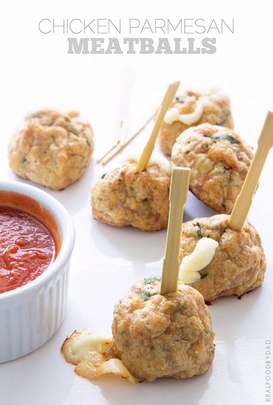 Chicken Parmesan Meatballs via Real Food by Dad