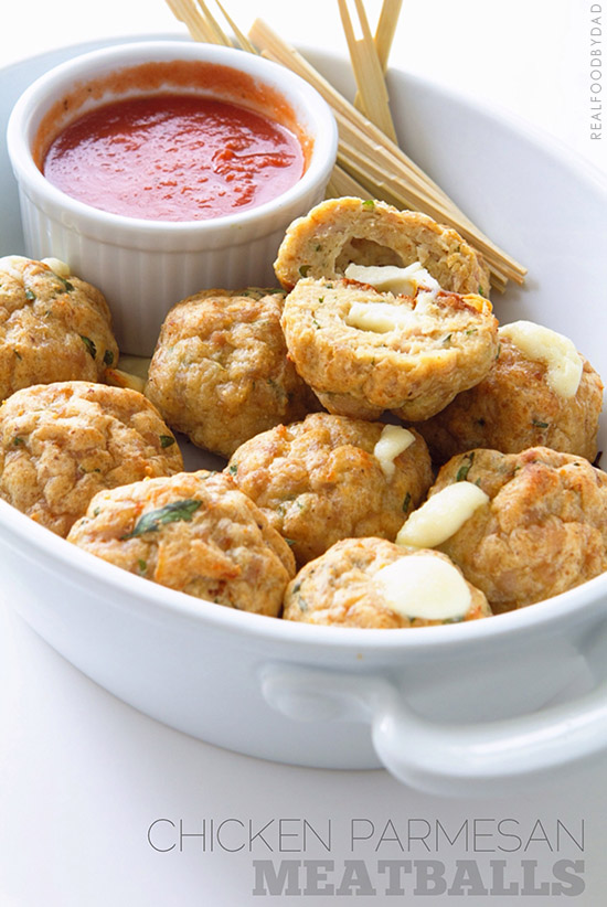 Chicken Parmesan Meatballs with Real Food by Dad