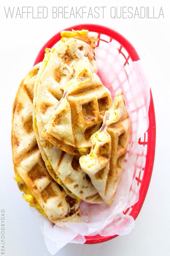 Waffled Breakfast Quesadilla via Real Food by Dad