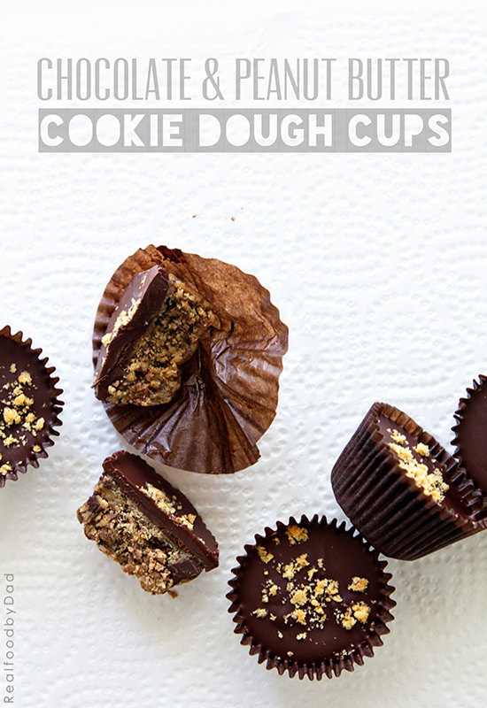 Chocolate and Peanut Butter Cookie Dough Cups by Real Food by Dad