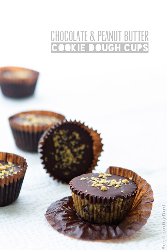 Chocolate and Peanut Butter Cookie Dough Cups
