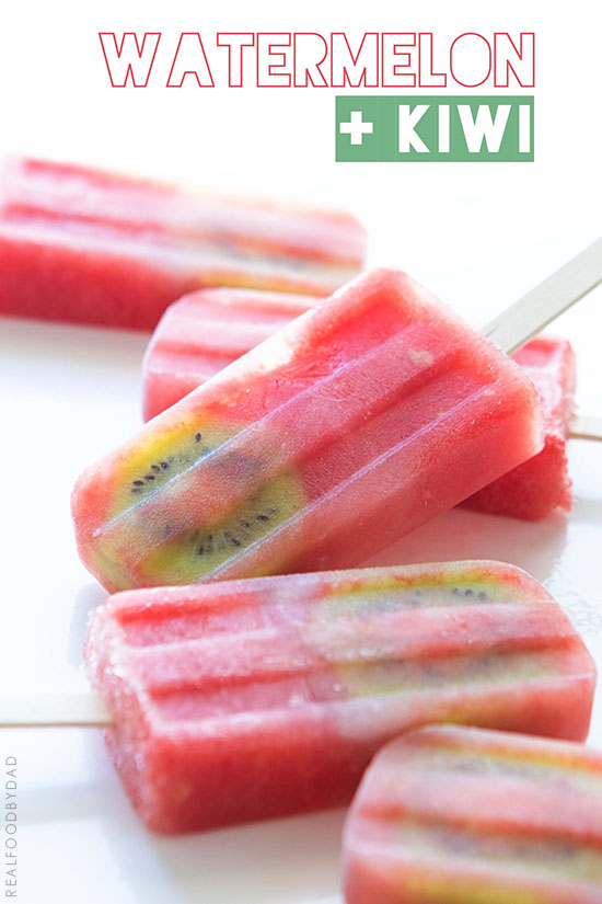 Watermelon and Kiwi Popsicles from Real Food by Dad