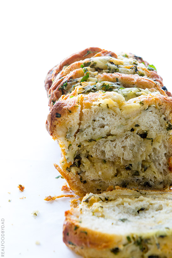 Easy Cheese and Roasted Garlic Pull Apart Bread from Real Food by Dad