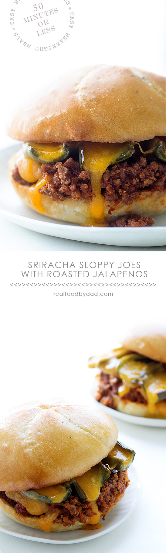 Sriracha Sloppy Joes with Roasted Jalapenos from Real Food by Dad