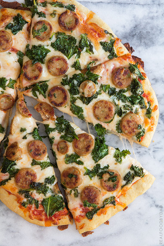 Balsamic Kale & Chicken Sausage Pizza | Real Food by Dad
