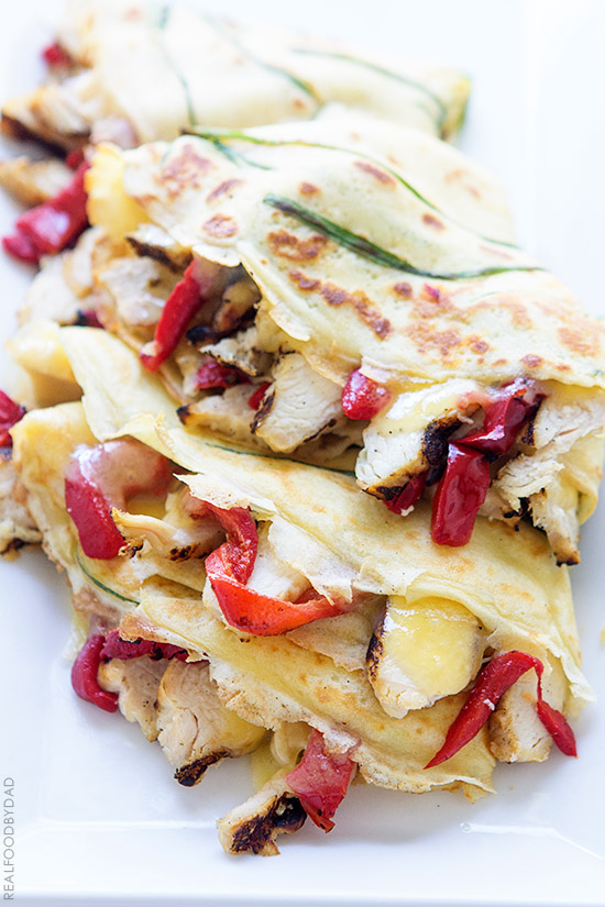 Grilled Chicken and Roasted Red Pepper Crepe Quesadilla from Real Food by Dad