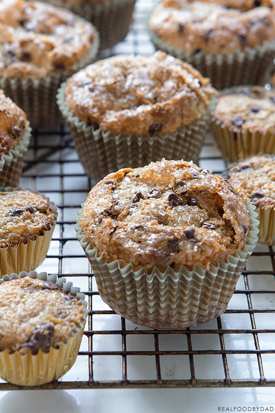 Chocolate Chip Banana Muffins via Real Food by Dad