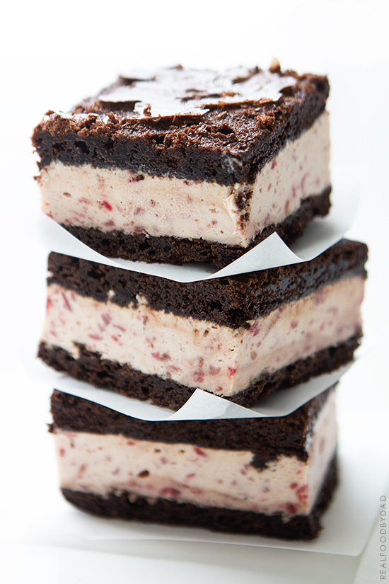 Strawberry Ice Cream Brownie Ice Cream Sandwiches | Real Food by Dad