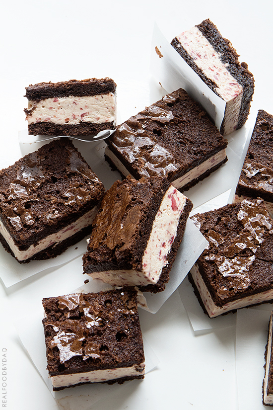 Strawberry Ice Cream Brownie Ice Cream Sandwiches _ Real Food by Dad