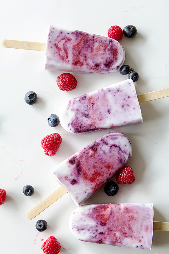 Mixed Berry Popsicles via Real Food by Dad