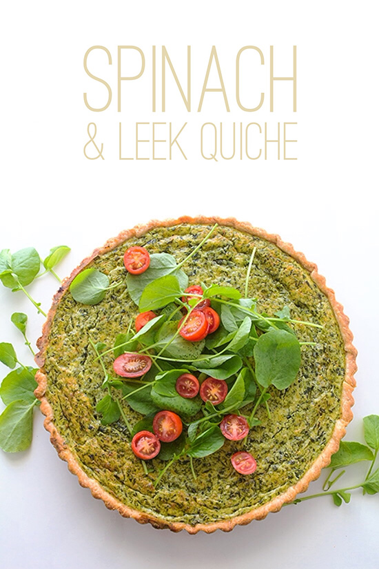 Spinach and Leek Quiche via Real Food by Dad