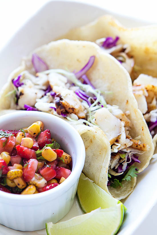 1 Fish Tacos w Strawberry Corn Salsa | Real Food by Dad