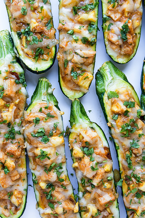 BBQ Chicken Pizza Stuffed Zucchini Boats | Real Food by Dad