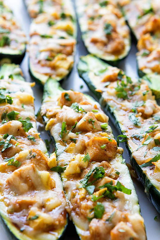 BBQ Chicken Pizza Stuffed Zucchini Boats _ Real Food by Dad