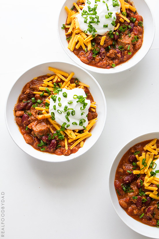 Easy Slow Cooker Chili via Real Food by Dad