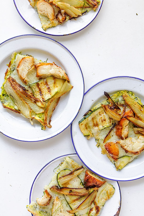 Baked Zucchini Quiche with Roasted Chicken and Fennel via Real Food by Dad