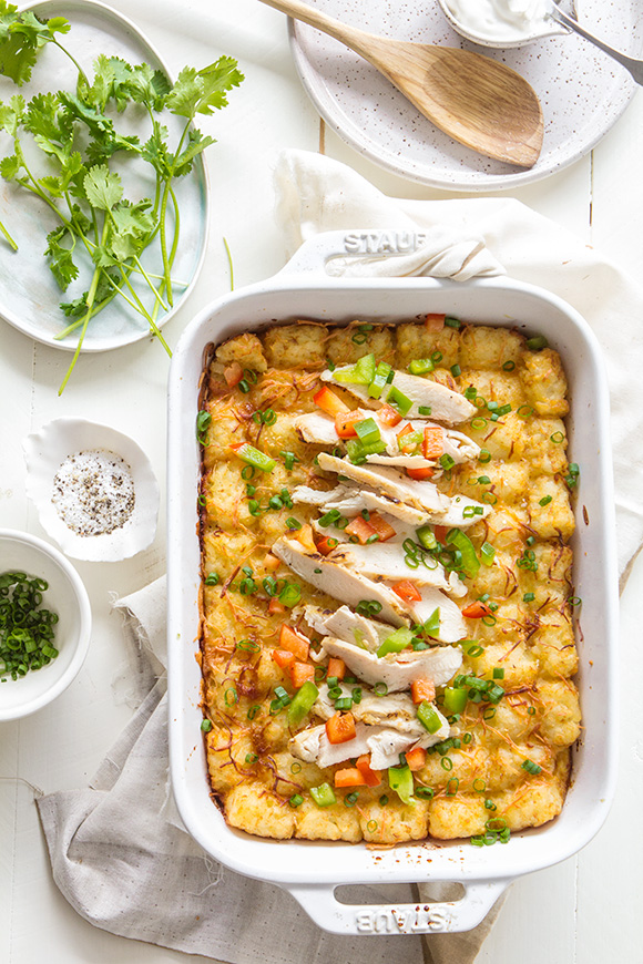 Chicken Fajita Tater Tot Breakfast Casserole | Real Food by Dad