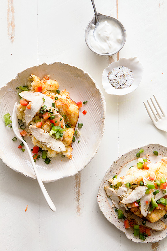 Chicken Fajita Tater Tot Breakfast Casserole via Real Food by Dad