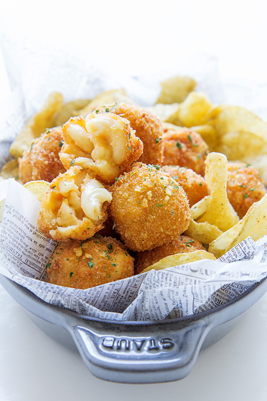 Fried Macaroni and Cheese Balls via Real Food by Dad