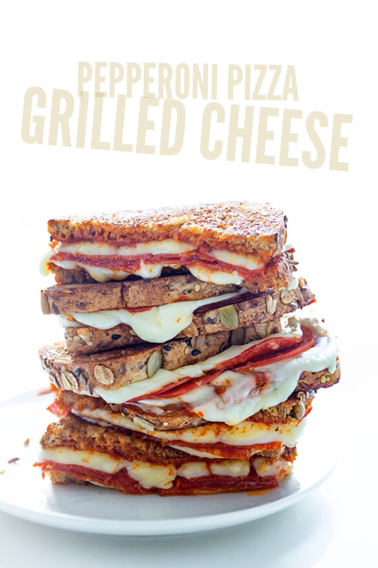 Pepperoni Pizza Grilled Cheese via Real Food by Dad