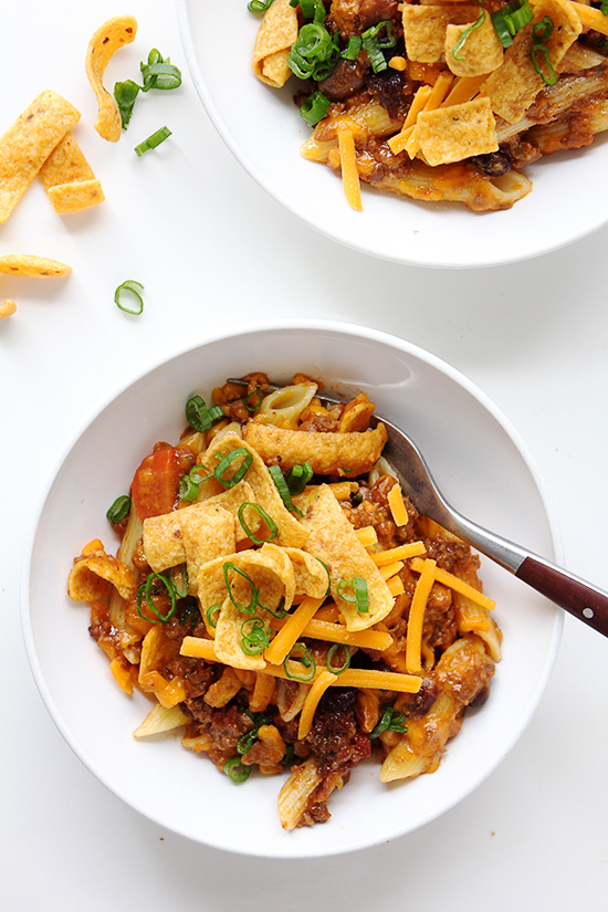 Baked Ziti Chili via Real Food by Dad