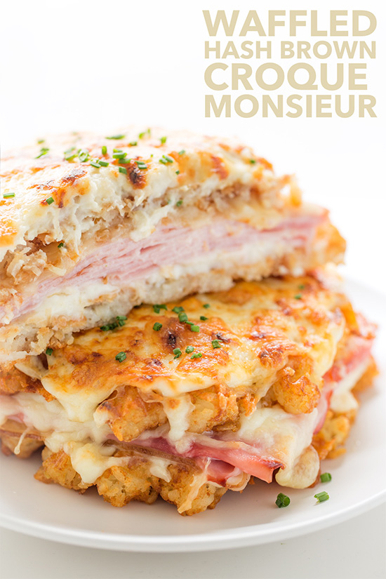 Ham and Cheese Hashbrown Waffles - Damn Delicious