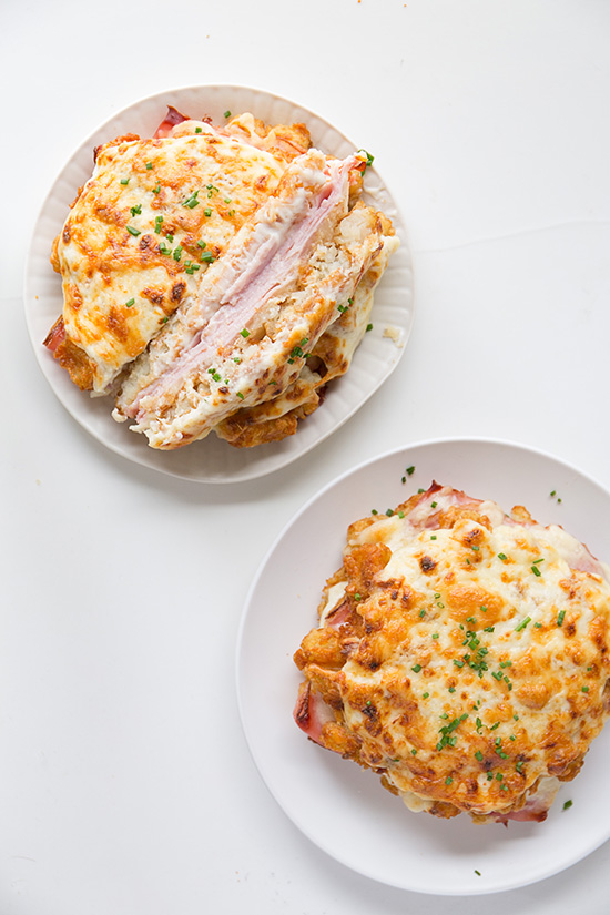 Waffled Hash Brown Croque Monsieur via Real Food by Dad