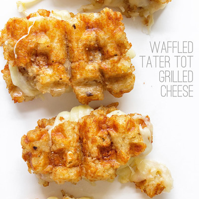 Waffled Tater Tot Grilled Cheese via Real Food by Dad