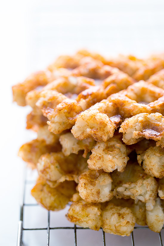 Hash Browns in the Waffle Maker from tater tots! (Plus a healthier