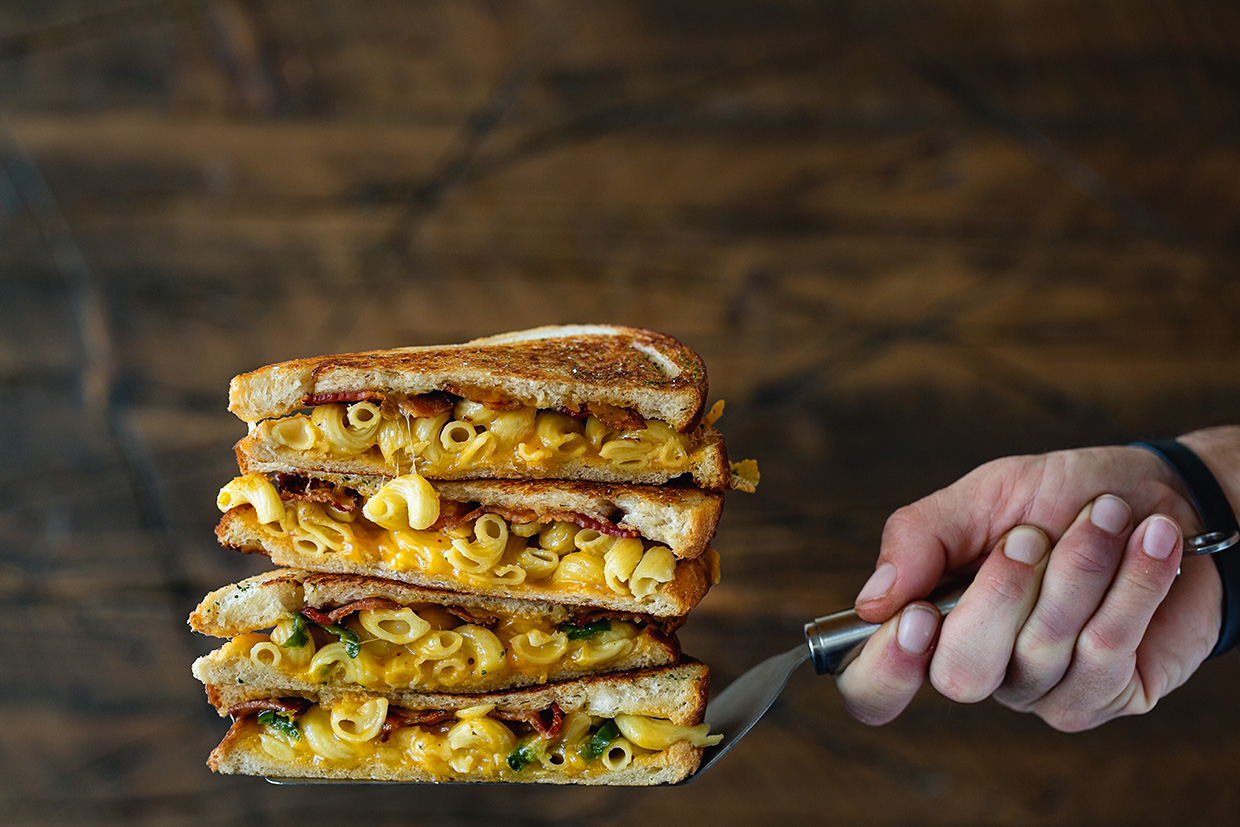 Bacon Mac and Cheese Melt via Real Food by Dad