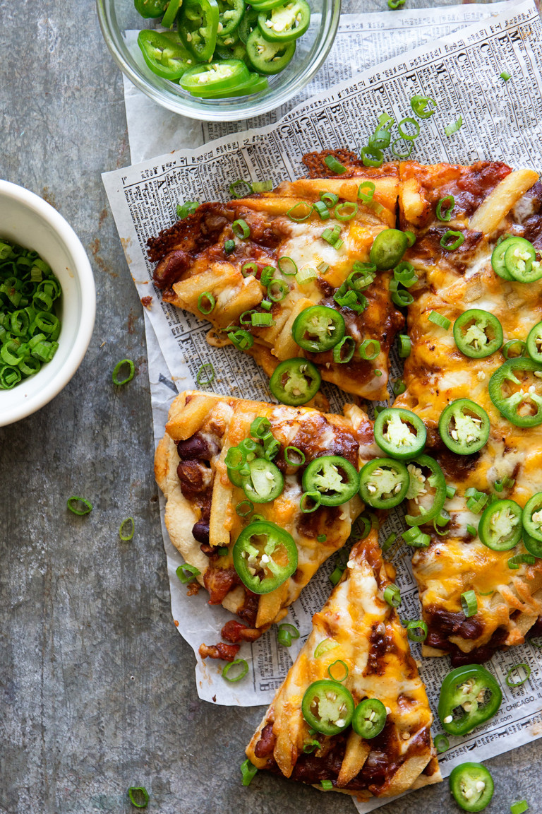 Chili Cheese Fries Pizza via Real Food by Dad
