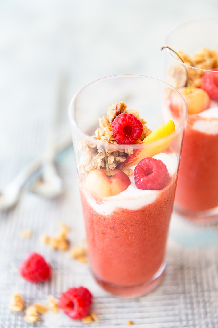 Strawberry Nectarine Smoothie via Real Food by Dad