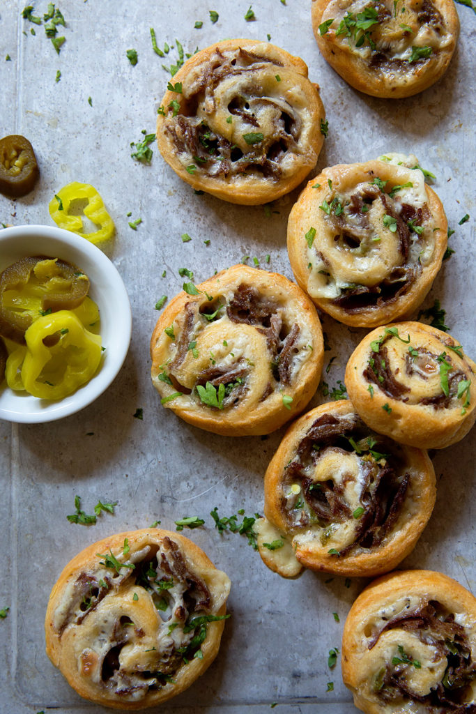 Philly Cheese Steak Pin Rolls via Real Food by Dad