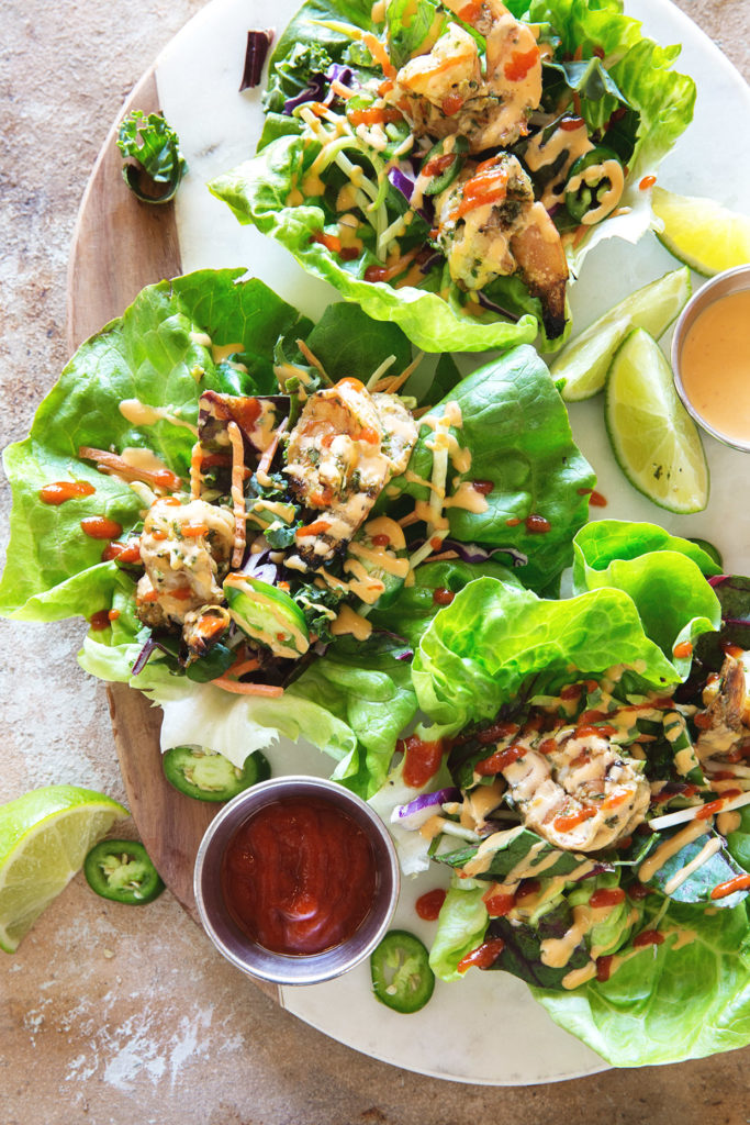 Grilled Shrimp Lettuce Wraps via Real Food by Dad