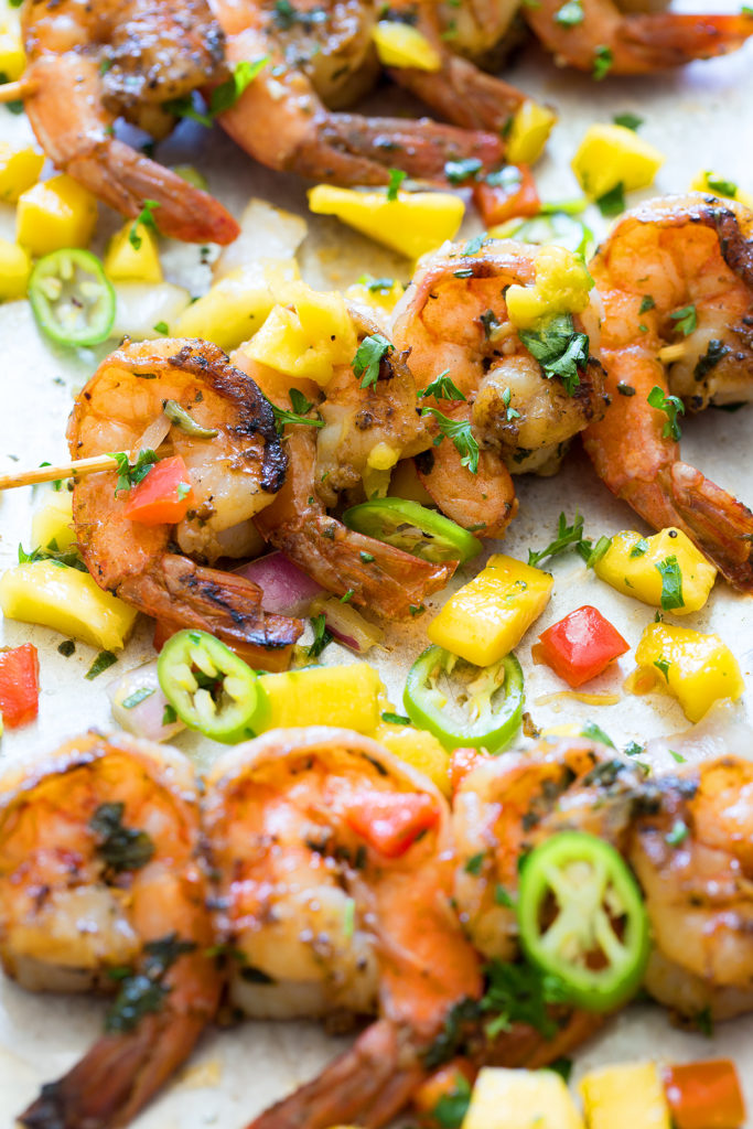 Pan Seared Shrimp with Tropical Salsa via Real Food by Dad