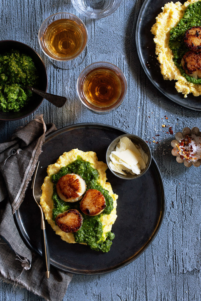 Seared Scallop with Pecan Pesto via Real Food by Dad