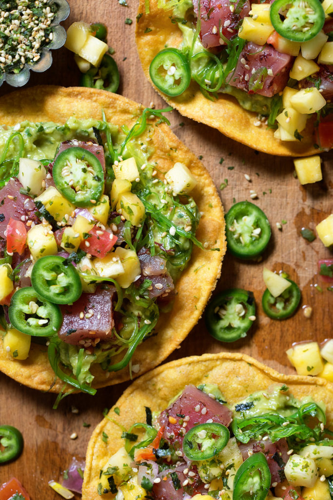 Poke Tostada via Real Food by Dad