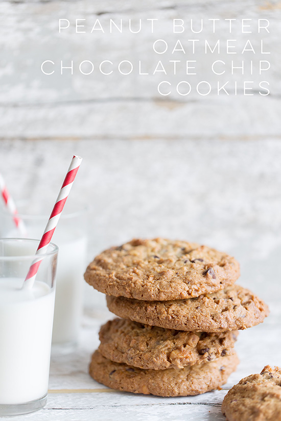 Peanut Butter Oatmeal Chocolate Chip Cookie