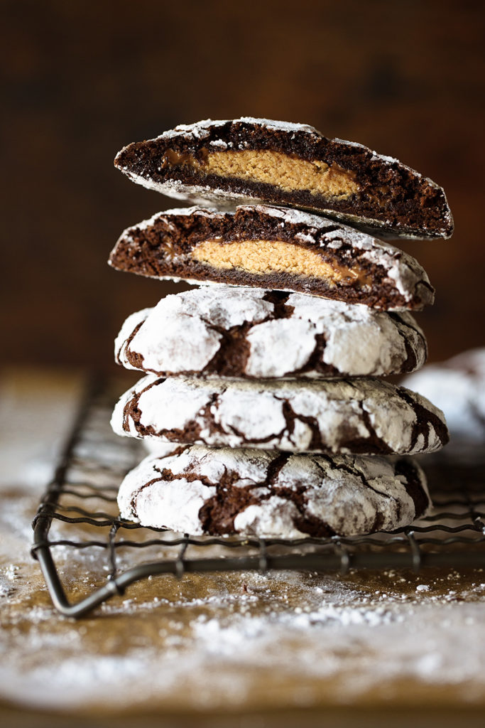 Reese's Peanut Butter Cup Filled Crinkle Cookies