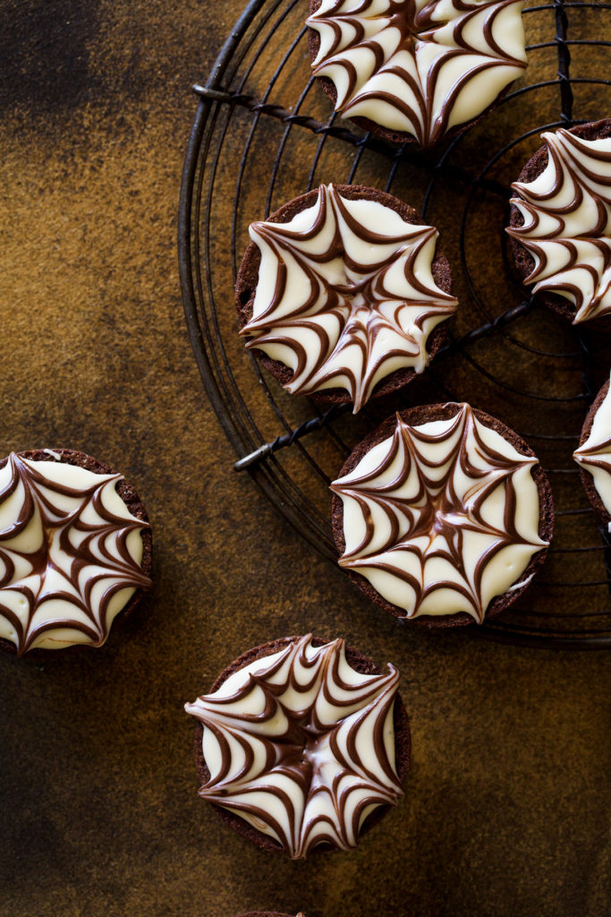 Spider Web Brownie Bites