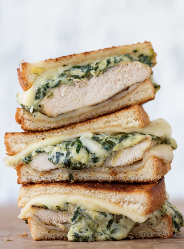 Grilled Chicken and Spinach Artichoke Dip Melt